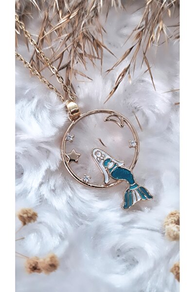 Serenity قلادة فولاذية على شكل حورية البحر الجالسة في السماء
