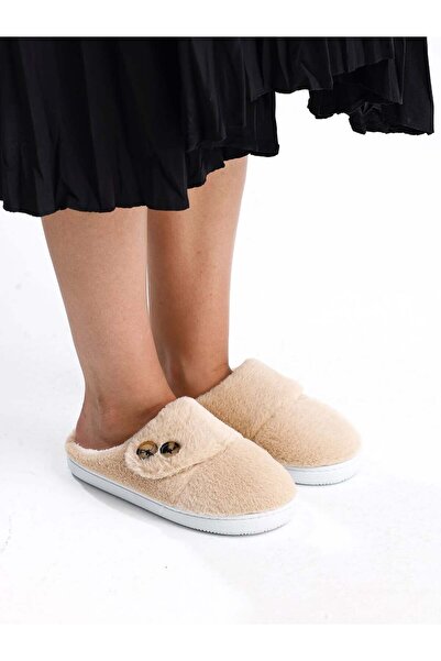 Behtah Kundura Papuci de casă pentru femei, complet din lână, cu detaliu de n...