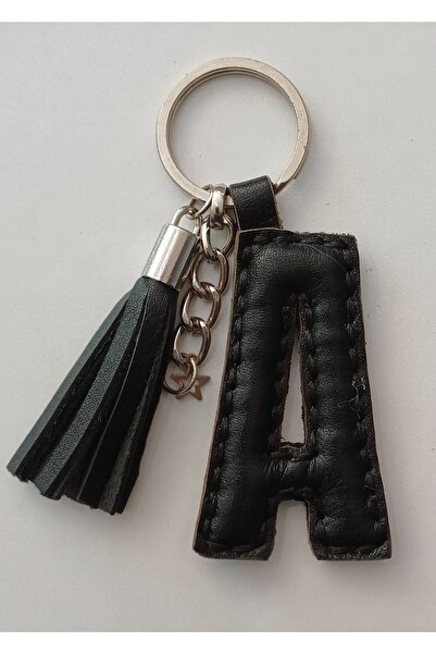 Durush Collection Real Leather Letter'A' Keychain
