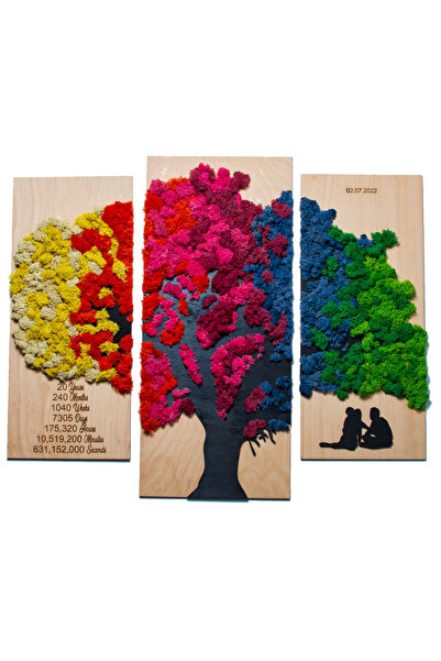 OEM Decor 3 parti Copacul Vietii HH1582 Personalizat cu Licheni - 60 x 45 cm