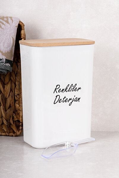 DNS HOME Detergent Storage Container with Scale Gift Detergent Dispenser Colored Detergent Dispenser with Label Vacuum Lid 3 Lt