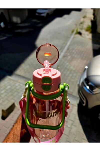 Duffa Double Lid Children's School Water Bottle School Water Cup Student Water Bottle Durable with Straw-Without Straw Bpa-Free