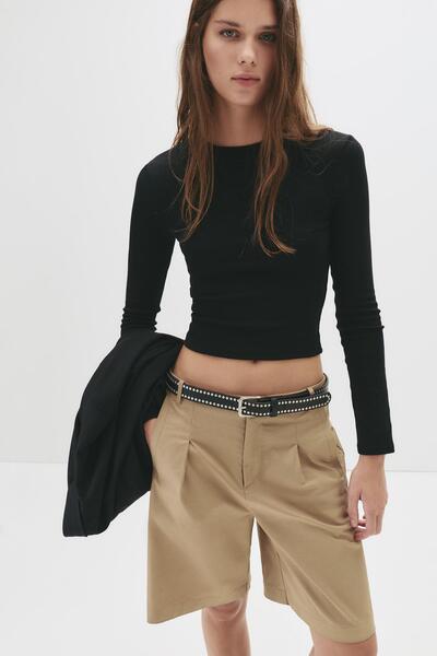 Pull & Bear Fitted cotton T-shirt