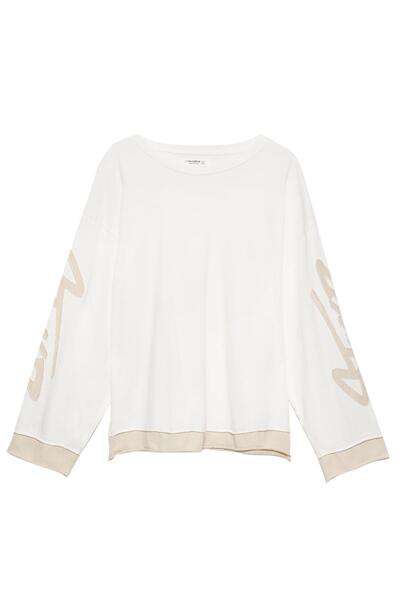 Pull & Bear Kontrast STWD logolu tişört