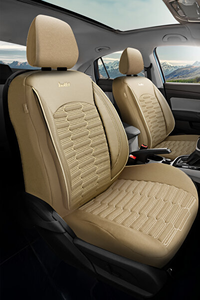 BUTTİ Libro Series Linen Fabric Premium Car Seat Cover |   Supported, Front and Rear Full Set