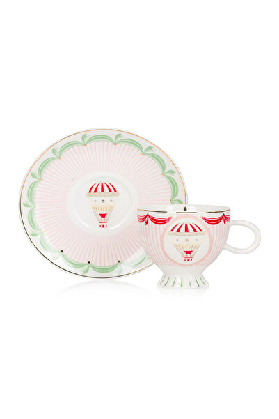 LC Waikiki Lcw Home Mixed Printed Porcelain Coffee Cup Set for 2 People