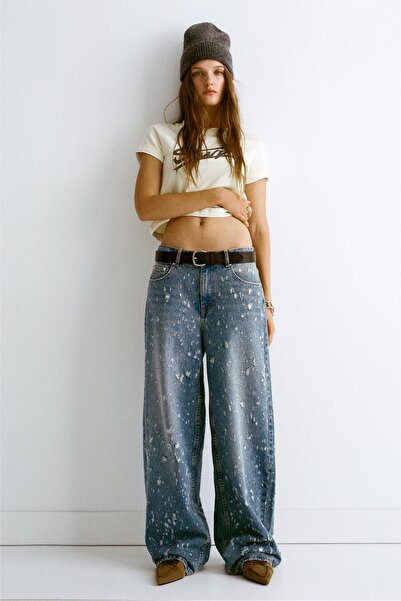 Pull & Bear Yırtık detaylı baggy jean