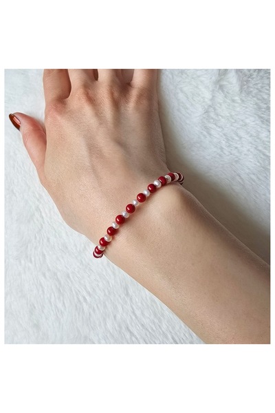 Lexy's Boutique Bratara handmade, ajustabila, din argint 925, Lexy's Boutique, perle naturale si coral, max 20 cm