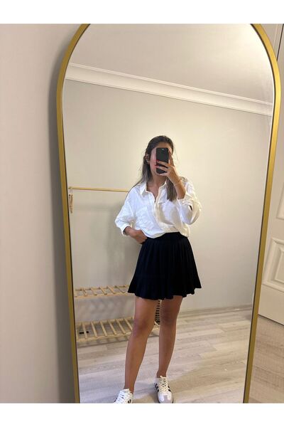 MasalBoutiquee LACİVERT PİLELİ ŞORT ETEK