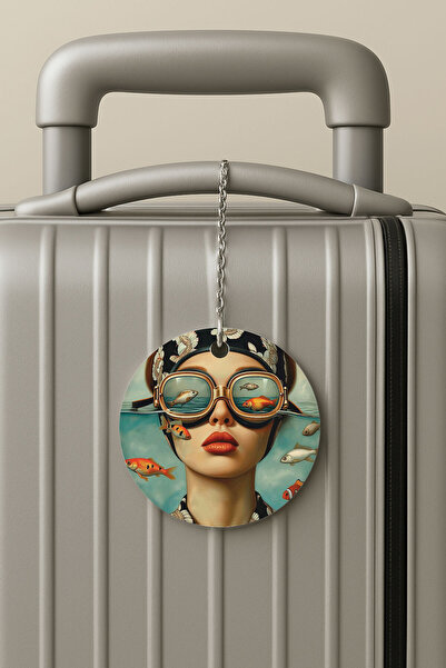 Cekuonline بطاقة تعريف الأمتعة من البليكسي مع سلسلة، تصميم لحقيبة السفر للعطلات، مناسبة للسباحين