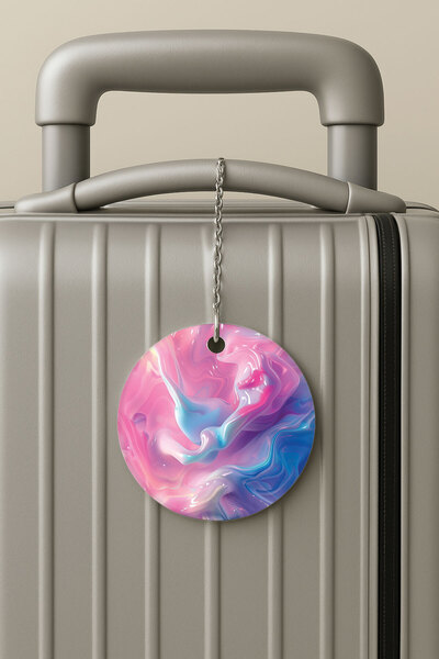 Cekuonline بطاقة أمتعة من البليكسي جلاس بتصميم سلسلة للسفر والعطلات، لون أرجواني