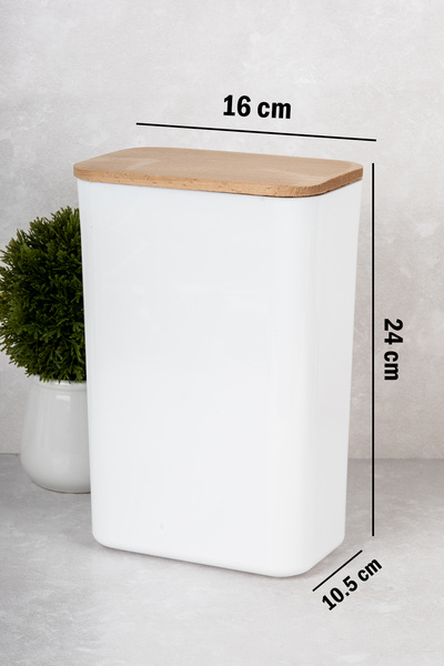 DNS HOME Detergent Storage Container with Scale, Vacuum Lid, 3 Lt Detergent Dispenser, White Detergent Dispenser with Label