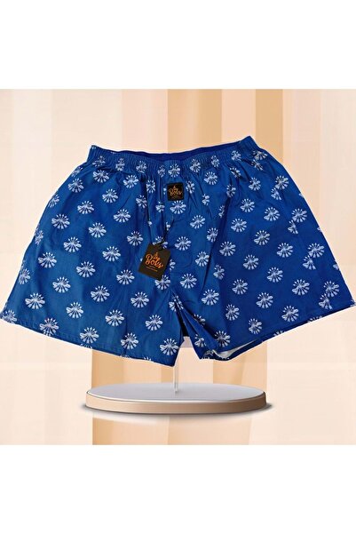 Exve Exclusive Тъмносин индийски дизайн 100% памук Печатна подаръчна торбичка Мъжки боксерки Удобни боксерки