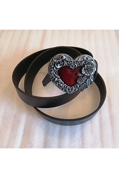 Butik Tülin Unisex Authentic Genuine Cowhide Leather Black Silver Red Enamel ...