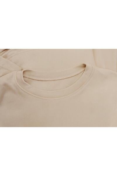 Hayalet Soft and Flexible Textured Modal Dubleface Fabric Short Sleeve Crew Neck Bottom-Top Set