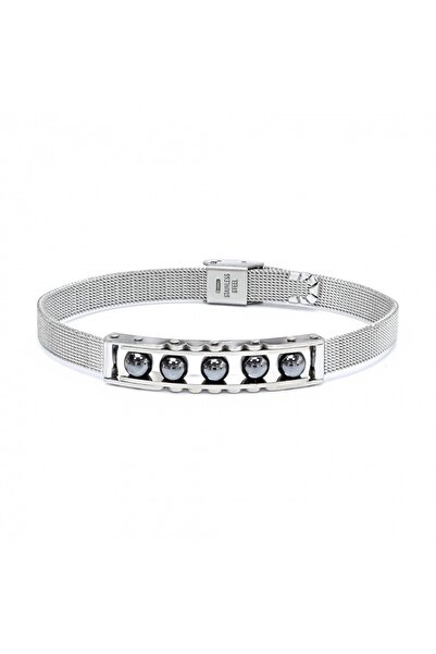 FM Hematite Stone and Stainless Steel Bracelet 31832B23D5