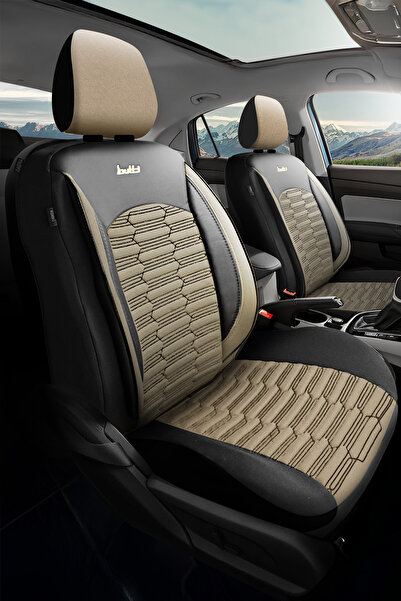 BUTTİ Libro Series Linen Fabric Premium Car Seat Cover |   Supported, Front and Rear Full Set