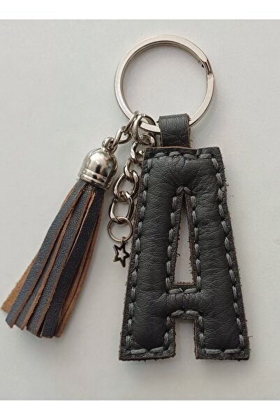 Durush Collection Real Leather Letter'A' Keychain