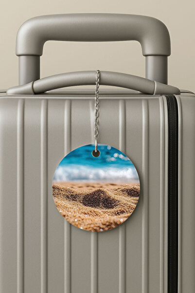 Cekuonline بطاقة تعريف الأمتعة من البليكسي جلاس بتصميم ذهبي للسفر والعطلات على الشاطئ