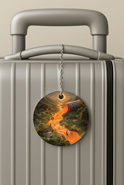 Cekuonline بطاقة أمتعة من البليكسي جلاس بتصميم سلسلة للسفر والعطلات Sarıkola