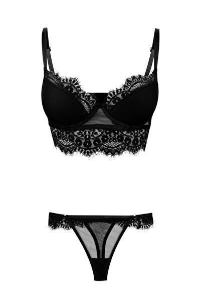 Koza soft ΓΥΝΑΙΚΕΙΟ ΣΕΤ ΜΠΟΥΣΤΕΡΑΡΙΑ ΜΕ ΔΙΑΦΑΝΗ ΔΑΝΤΕΛΑ