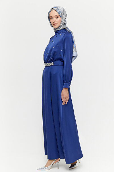 Setrms Taş Detaylı Kemerli Davet Elbise