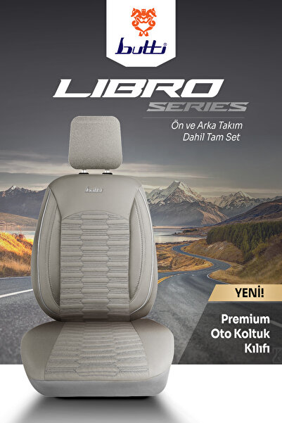 BUTTİ Libro Series Linen Fabric Premium Car Seat Cover |   Supported, Front and Rear Full Set