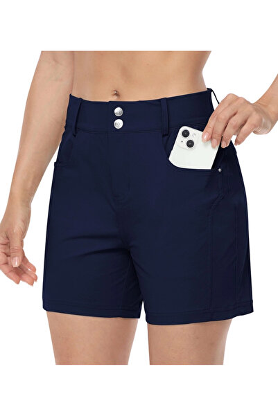 MOFIZ Women's breathable shorts, 3 pockets, blue 38