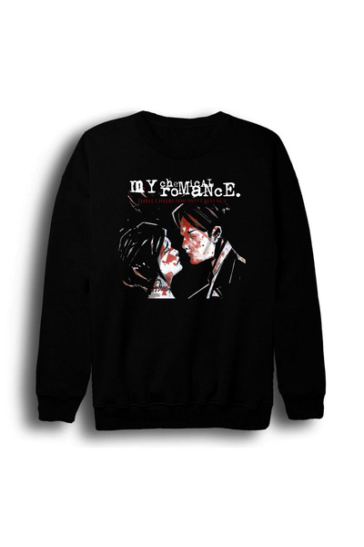 fame-stoned Φούτερ με στάμπα My Chemical Romance, Unisex, 100% βαμβακερό, μαύρο με λαιμόκοψη
