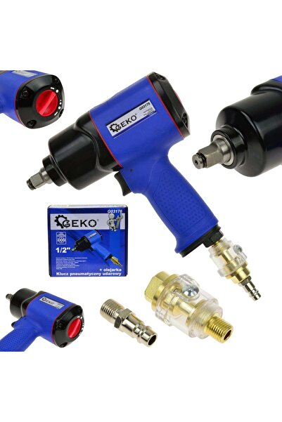 GEKO Cheie de impact 1/2" + filtru, 1550 Nm, 8.500 rpm, 6,3 bar, 480 l/min, Geko, G03176