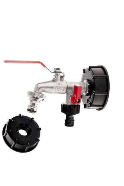 GEKO Adaptor Home Set IBC S60 x 6 cu robinet 1/2", două filete exterioare de ...