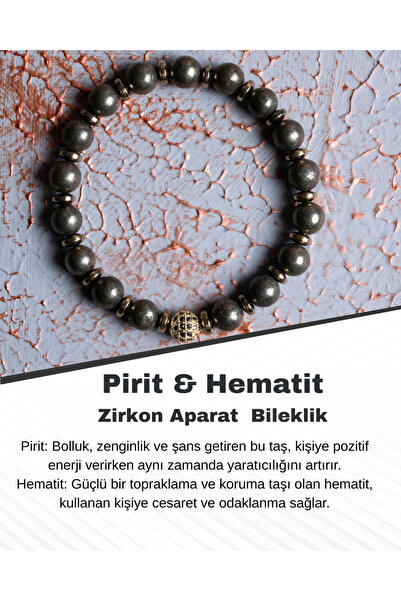 Saff Doğal Taş سوار من الزركون والبيريت والهيماتيت