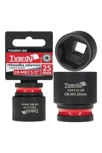 Tvardy Impact Socket Wrench, 6 Points, 1/2", 25 mm, T00210-25