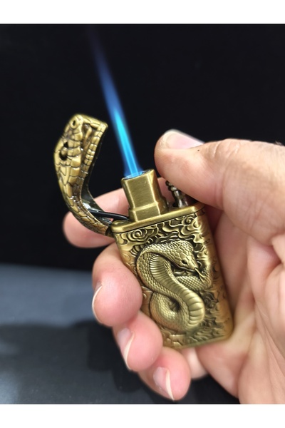 enyatakı Çift siboplu ızgaralı pürmüzlü kobra modeli klasik kaliteli tarz çakmak