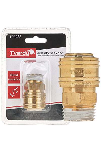 Tvardy Conector rapid mamă din alamă, filet exterior 1/2", T00288