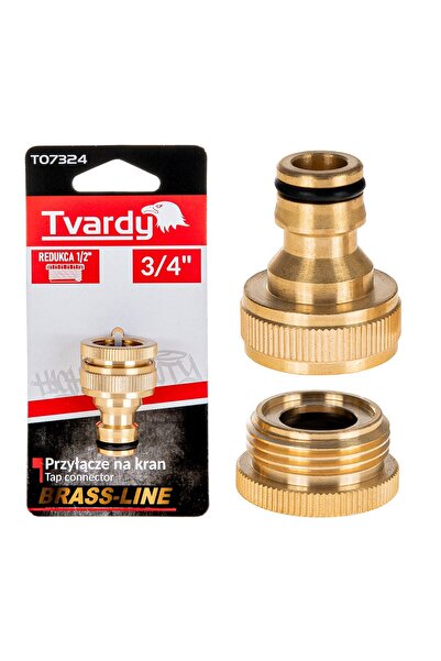 Tvardy Conector pentru robinet de 3/4" cu reducție de 1/2" din alamă, T07324