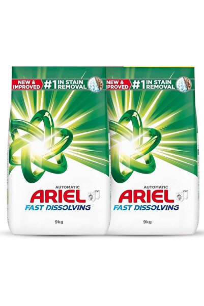 Ariel Fast Dissolving Laundry Detergent Powder Dual Pack 2 x 9kg