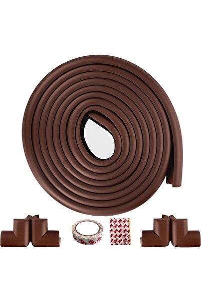 ZenAI Banda protectie colturi si margini mobila, Zenai, groasa, 2m, 4 coltare incluse, adeziv 3M, maro