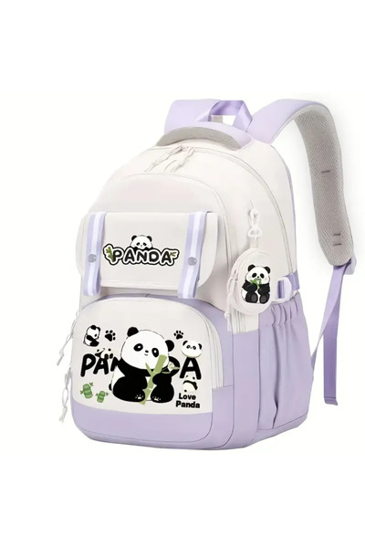 BABUN Geniş Büyük Kapasiteli Cüzdanlı Pandalı Okul Sırt Çantası Kız Erkek Çocuk İlkokul Ortaokul Çanta