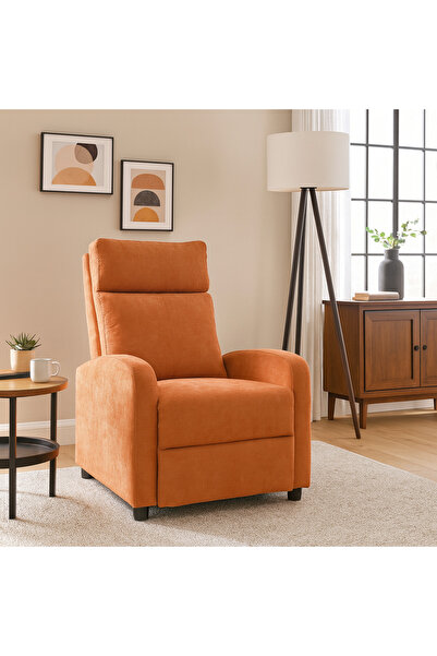RFAN Premium Recliner Armchair, Maximum Comfort, Elegant Design, Orange