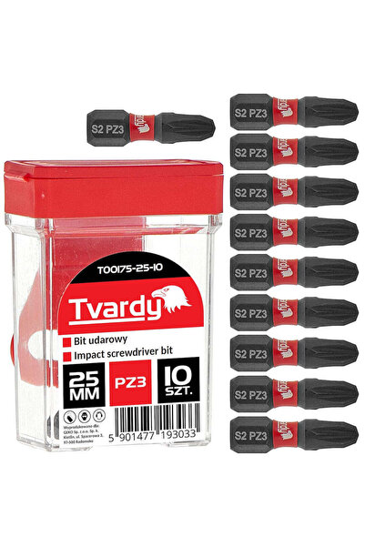 Tvardy Set Biți de Impact PZ3, S2 25mm, 10 Bucăți, T00175-25-10