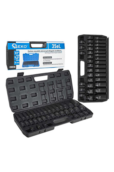 GEKO Impact Socket Set 1/2", 8-32 mm, 35 Pieces, G10518