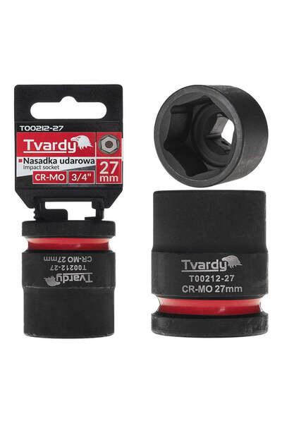 Tvardy Impact Socket Wrench, 6 Points, 3/4", 27 mm, T00212-27