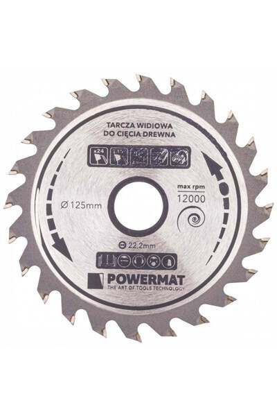 Powermat Lamă circulară TDD 125x22.2mm cu 24 de dinți,