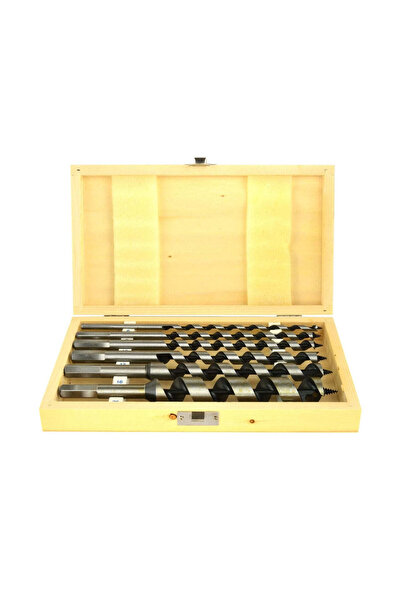 GEKO Set of Spiral Drills for Wood, 6 Pieces, 6-25/230mm, Wooden Box, G38120