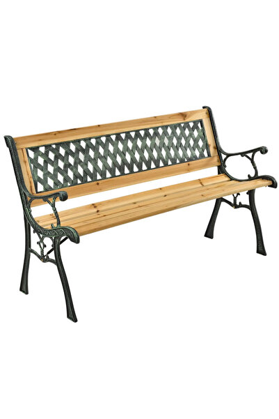 LEAN Garden bench made of wood with metal backrest, 73 x 125 cm, 26568