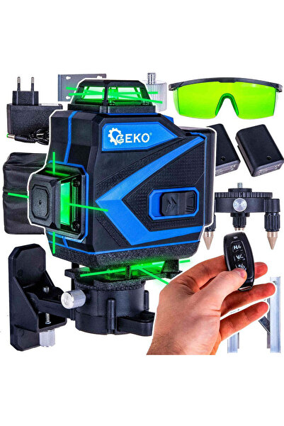 GEKO Nivelă laser cu baterie, 360 de grade, 4D, 2 baterii, G03307