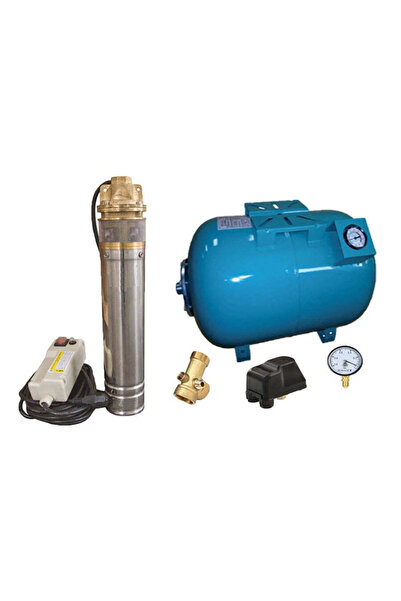 OMNIGENA Kit complet sistem hidrofor — pompă submersibilă SKM 100/80 cu rezervor de 80 litri și accesorii