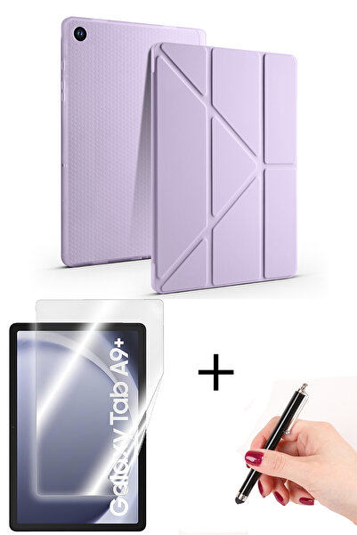 Nezih Case Galaxy Tab A9 Plus + 11 İnç X210 Uyumlu Kalem Bölmeli Akıllı Kılıf Ekran Koruyucu Dokunmatik Kalem