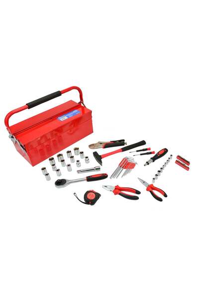 GEKO Metal Box for Tools + Tools, 64 Pieces, G10850